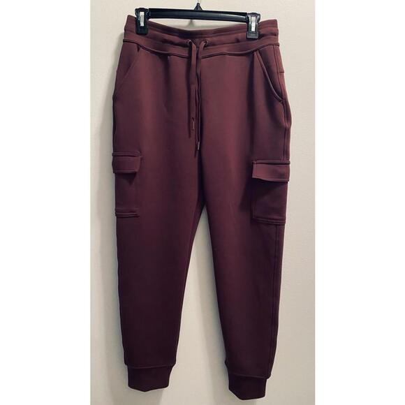 32 Degrees Pants - 32 Degrees Heat Women's Joggers Small Burgandy Drawstring Pockets Soft Lined